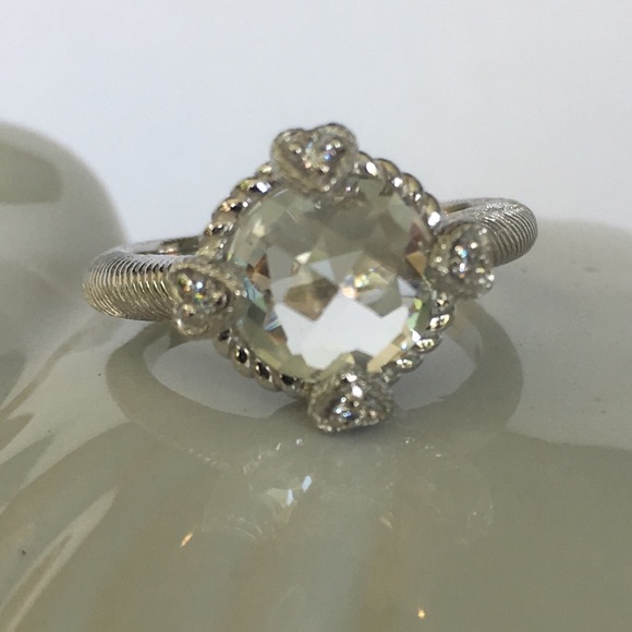 NWT Judith Ripka Sterling Silver, White Topaz Ring - Picture 4 of 7